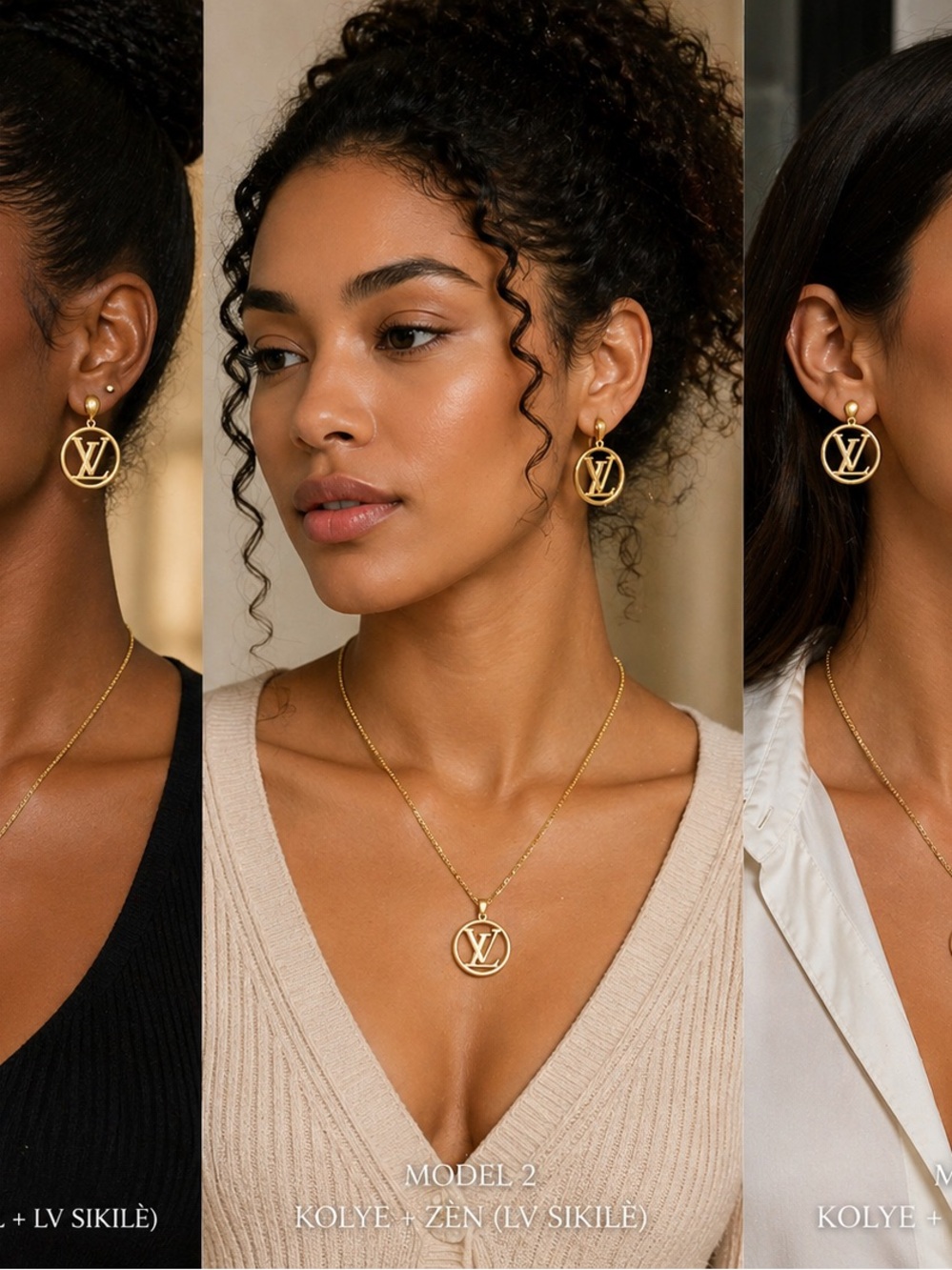 Louis Vuitton Gold LV Circle Drop Earrings